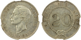 SARAWAK: Charles J. Brooke, Rajah, 1868-1917, AR 20 cents, 1915-H, KM-10, key date, NGC graded AU53.

Estimate: USD 150 - 200