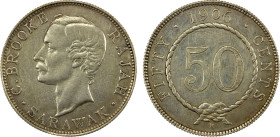 SARAWAK: Charles J. Brooke, Rajah, 1868-1917, AR 50 cents, 1906-H, KM-11, light scratches and contact marks, two-year type, EF.

Estimate: USD 120 -...