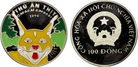 VIET NAM: Socialist Republic, AR 100 dong, 1996, KM-48, Caracal, with multicolored enamel, Proof, ex Howard A. Daniel III Collection.

Estimate: USD...