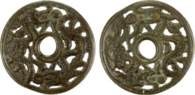 CHINA: AE charm (39.56g), Semans-117b, Ramsden-38 ff., Mandel-3.6, Remmelts-137, Yu Liuliang-90, 56mm openwork animal type, two dragons, head to tail,...