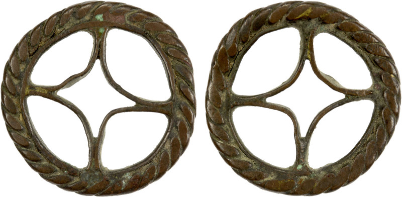 CHINA: AE charm (1.92g), Semans-489 var., 20mm openwork Geometric type, four spo...