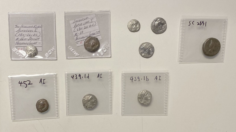 SELEUKID KINGDOM: LOT of 9 early coins, including Seleukos I: AE unit, SC-269.1,...