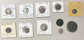 ROMAN REPUBLIC: LOT of 11 coins, including 9 AR denarii (Craw-273/1, 304/1, 317/3, 337/3, two of 364/1, 407/2, 408/1, plus an obverse brockage error o...