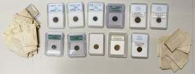 ROMAN EMPIRE: LOT of 45 small bronzes, mostly from the Tetrarchy, Constantine I and his sons, but also including two AE quadrans of Augustus (moneyers...