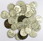 ROMAN EMPIRE: LOT of 33 AR denarii & 3 bronzes, including Vespasian (2 pcs), Domitian, Trajan (11), Hadrian (7, including an Alexandria and an Aegypto...