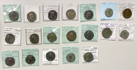 ROMAN EMPIRE: LOT of 19 AE sestertii, including Septimius Severus (RIC-651, F-VF), Severus Alexander (5 pcs), Julia Mamaea (4), Maximinus, Gordian III...