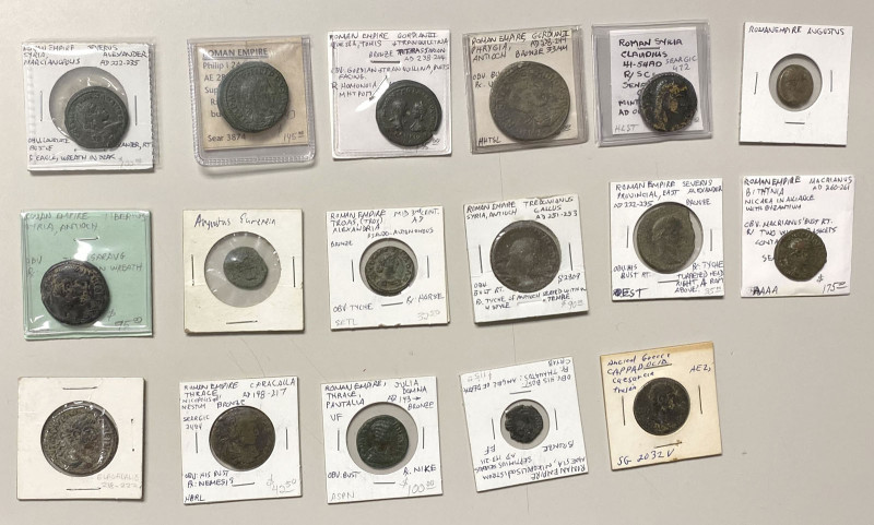 ROMAN PROVINCIAL: LOT of 17 coins, including Augustus (Eumeneia), Tiberius (Anti...