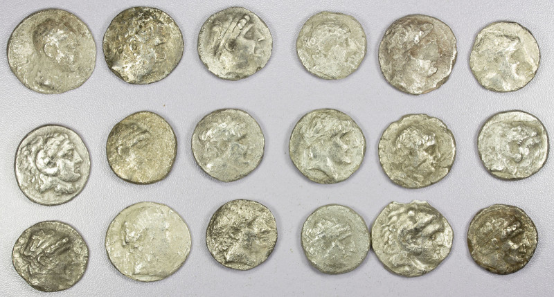 ANCIENT NEAR EAST: LOT of 18 silver tetradrachms, mostly Seleukid; all in poor t...