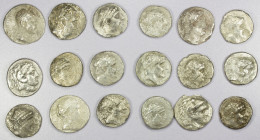 ANCIENT NEAR EAST: LOT of 18 silver tetradrachms, mostly Seleukid; all in poor to fair condition, unidentified and of minimal value; total weight 236g...