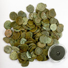 ANCIENT JUDEA: LOT of 1 AR & 158 AEs, including a Ptolemy II "Yehud" AR tetartemorion (Hendin-1087, 6mm, 0.08g, VG), the majority of the other pieces ...