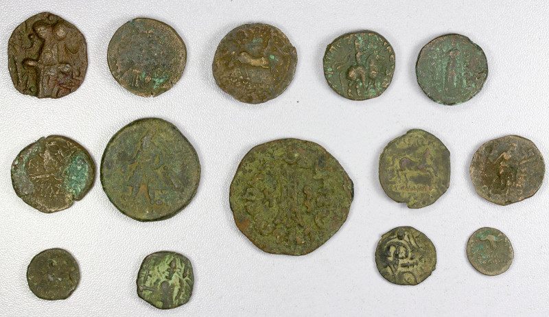 ANCIENT: LOT of 14 copper coins, includes Indo-Scythian, Kushan, Parthian, Indo-...