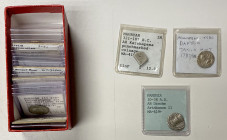 ANCIENT & MEDIEVAL: LOT of 1 AV, 7 AR, and 15 AE coins, including Roman Republic: an AE quadrans, a Mark Antony legionary denar (both quite worn); Rom...