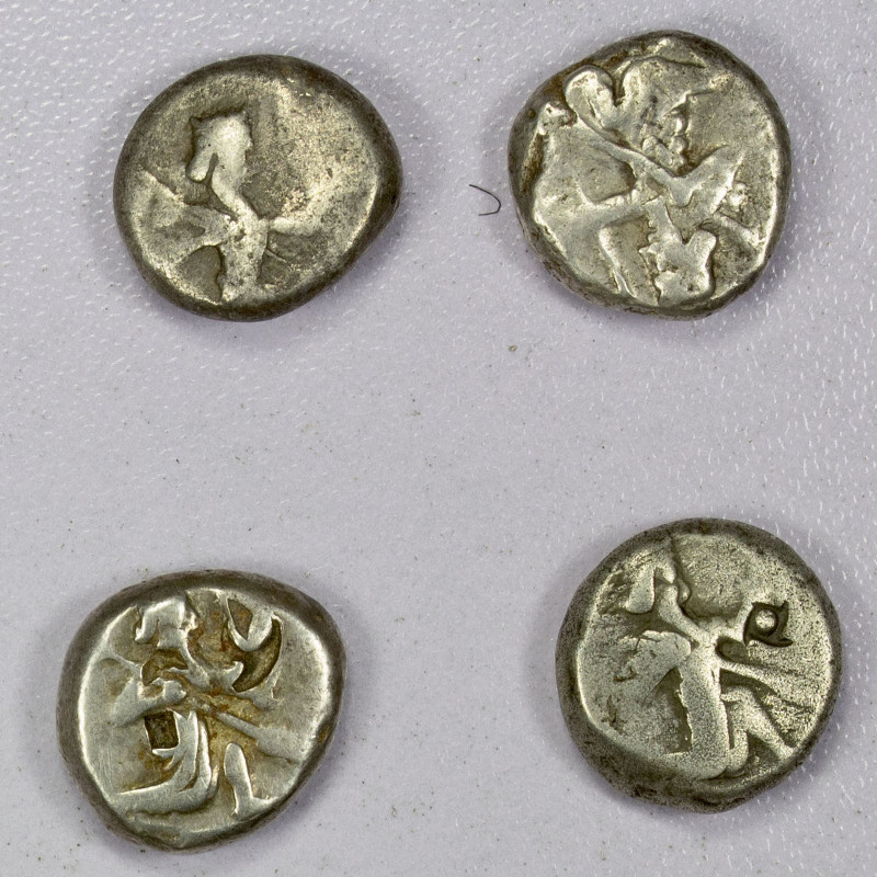 PERSIA: ACHAIMENIDIAN EMPIRE: LOT of 4 silver sigloi, types struck 5th/4th centu...