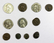 PARTHIAN KINGDOM: LOT of 4 silver drachms and 7 copper coins, Silver including Mithradates II (1 pc), Orodes I (2 different types), and Phraates IV (1...