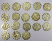 SASANIAN KINGDOM: LOT of 18 silver drachms, including trade issues bearing the mint signatures: ART year 35 (3 pcs), ART 37 (4), and BYSh 26 (11); nea...