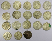 SASANIAN KINGDOM: LOT of 18 silver drachms, including trade issues bearing the mint signatures: ART year 35 (3 pcs), ART 36 (4), ART 37 (2), AW 31 (1)...
