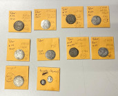 TABARISTAN, etc.: LOT of 11 silver coins, Tabaristan: half drachms: type A-56, 'Umar (2 pcs), A-58, Sa'id (1), A-63, Jarir (2), A-68, Muqatil (1), and...
