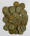 ABBASID: LOT of 46 copper fulus, mostly the now common fals of Jabal Fidda ("silver mountain"), average Fair to VG condition; retail value $250, lot o...