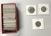 ABBASID: LOT of 43 silver dirhams, common dates only, most from Madinat al-Salam, but a few of al-Rayy, al-Muhammadiya, Balkh, al-Basra, al-Kufa, Sama...