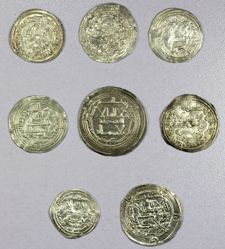 UMAYYAD OF SPAIN: LOT of 8 silver dirhams, including the mint of al-Andalus date...