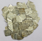 MERINID: Anonymous, late 13th to late 14th century, LOT of 70 silver square dirhams, anonymous type A-547C, with the bottom obverse formula al-qur'an ...