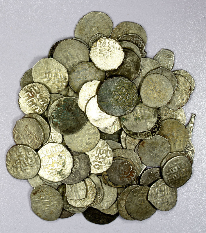 MAMLUK: LOT of 89 silver coins, nearly all are common 8th/14th century Mamluk di...