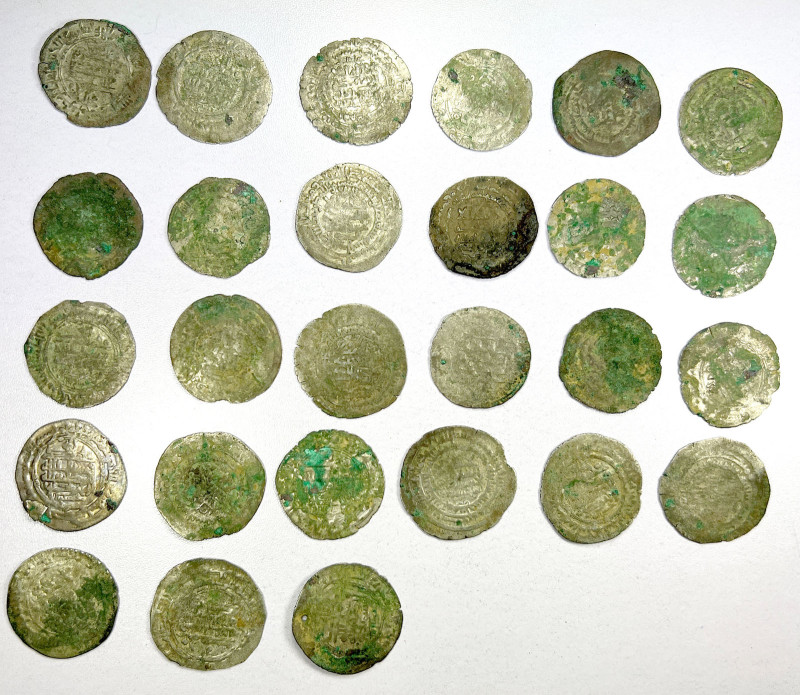 SAMANID: Nuh III, 976-997, LOT of 27 silver dirhams, all are type A-1470 of Balk...