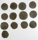 CHAGHATAYID KHANS: LOT of 13 copper fulus, mint of Kashghar; including types A-1975 in the name of the local governor Mas'ud al-Khwarizmi (known dated...