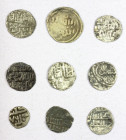 GOLDEN HORDE etc.: LOT of 9 silver coins, Golden Horde: Gulistan mint only, including Jani Beg (5 pcs, dated 752, 753, and date off), Birdi Beg (2, bo...