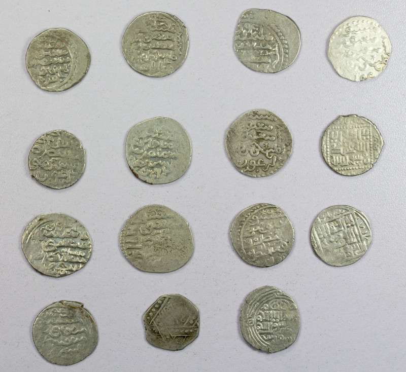 ILKHAN: Arghun, 1284-1291, LOT of 15 silver dirhams, mostly type A-2152 of the e...