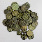 MEHRABANID: LOT of 52 copper jitals, mostly type A-2360 of 'Izz al-Haqq Karman, various subtypes, plus a few of other rulers; average VG to Fine, some...