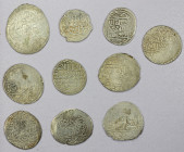TIMURID: LOT of 10 silver tankas, including types A-2401.2 (Shahrukh, 4 from the mint of Kirman, including one dated AH808 and another 811, and 1 of S...