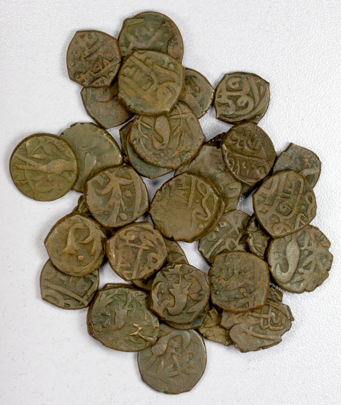 TARKHANS: LOT of 36 copper damris, type A-R2467, anonymous issues during the rei...