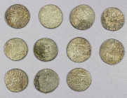 AQ QOYUNLU: LOT of 11 coins, group of silver tankas of Rustam (1492-1497), Sari mint in Mazandaran province, to the regional standard of about 3.40g, ...