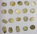 SAFAVID: Safi I, 1629-1642, LOT of 20 AR bistis, type A-2640E, silver bisti, weight standard 0.77g (equal to 1/10 abbasi = 20 dinars); most with a min...
