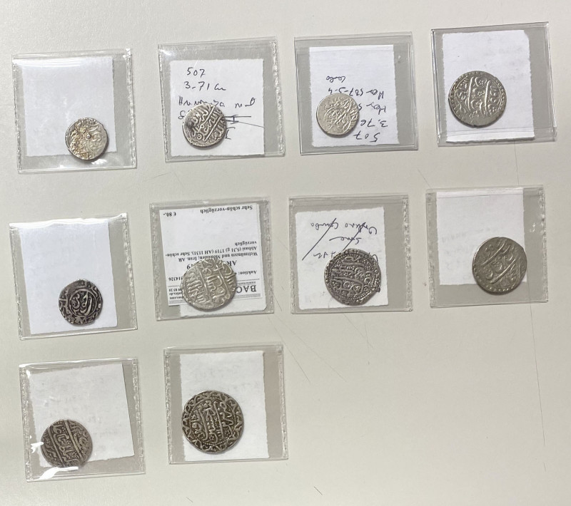 SAFAVID: LOT of 10 silver coins, Safavid: Muhammad Khudabanda: (1 pc) 2 shahi, U...