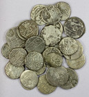 DURRANI: LOT of 30 coins, all countermarked rayij; including Durrani (19 pieces, mostly Ahmad, but also a few of Shah Zaman and Mahmud, average F-VF c...