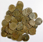 CIVIC COPPER: LOT of 48 copper fulus of Herat (type A-3235), legends only on both sides, with uncertain word on the obverse, the mint name Herat on th...