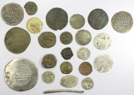 MEDIEVAL ISLAMIC: LOT of 11 silver & 12 copper coins, Silver: including Ghaznavid bull & horseman in name of Mas'ud I (2 pcs); large Samanid Multiple ...