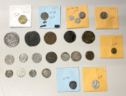 MEDIEVAL ISLAMIC: LOT of 10 silver and 6 copper coins, including Ilkhan (including 3 kaanaki dirhams of type A-2135), Buwayhid, Chaghatayid, Great Mon...