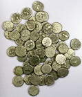 CHALUKYAS & PARAMARAS: LOT of 60 silver drachms, generally types Mitchiner-423/430, struck at the Saurashtra, Gujarat, and Malwa regions circa 950-115...