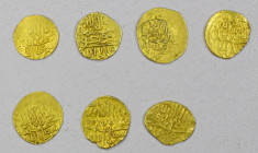 MUGHAL, etc.: LOT of 7 small gold coins, includes Mughal: Humayun ([Badakhshan], 2 pcs, 0.85g & 0.67g), and Shahrukh III ([Badakhshan], 2 pcs, 0.92g &...