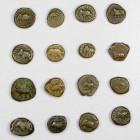 MYSORE: LOT of 16 kasu coins, various types, all struck before the accession of Tipu Sultan, average F-VF, viewing recommended; retail value $300, lot...
