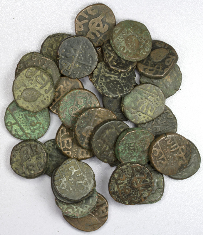 SIKH EMPIRE: LOT of 31 copper paise, mint of Amritsar, common type KM-7.1 (Herrl...