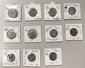 SIKH EMPIRE: LOT of 11 silver rupees, Amritsar Mint, type KM-20.1 (Herrli-01.07.04), nanakshahi rupee: VS1849, 1850, 1851, 1852, 1853, 1854 (3 pcs), 1...