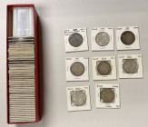 INDIA: LOT of 61 coins, including silver rupees from 1862 to 1945 (32 pcs), copper coins of early British India (14), silver coins of the Indian State...