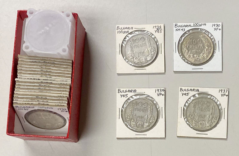 BULGARIA: LOT of 21 coins, including silver crowns from 1897 to 1937, including ...