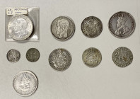 EUROPE: Various, LOT of 10 silver coins, including Austria: 3 kreuzer 1698 (VF-EF); Cyprus: 45 piastres 1928 (VF+, cleaned); German States: Mansfeld-E...