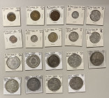 FRANCE & COLONIES: LOT of 19 coins, including a high grade contemporary 2 sous of French Guiana, 9 French Indochina piasters, and a variety of other c...