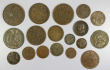 PAPAL STATES: LOT of 17 coins, including quattrino (5 pcs), ½ baiocco (3), baiocco (4), 2 baiocchi (1), 2½ baiocchi (1), 1 soldo (1), 4 soldi (1), and...